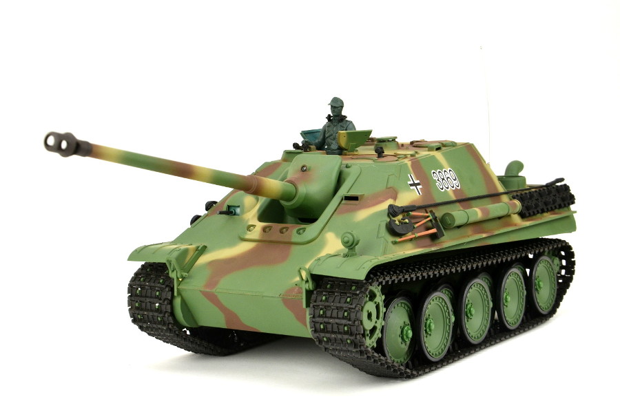 Rc panzer jagdpanther heng long 1:16 avec la fumée et le son et engrenages en métal -2,4ghz