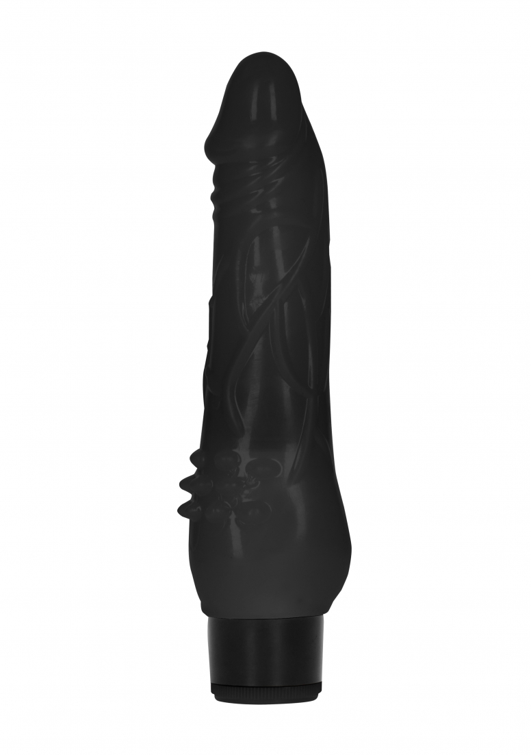Vibromasseur réaliste:8 inch fat realistic dildo vibe black