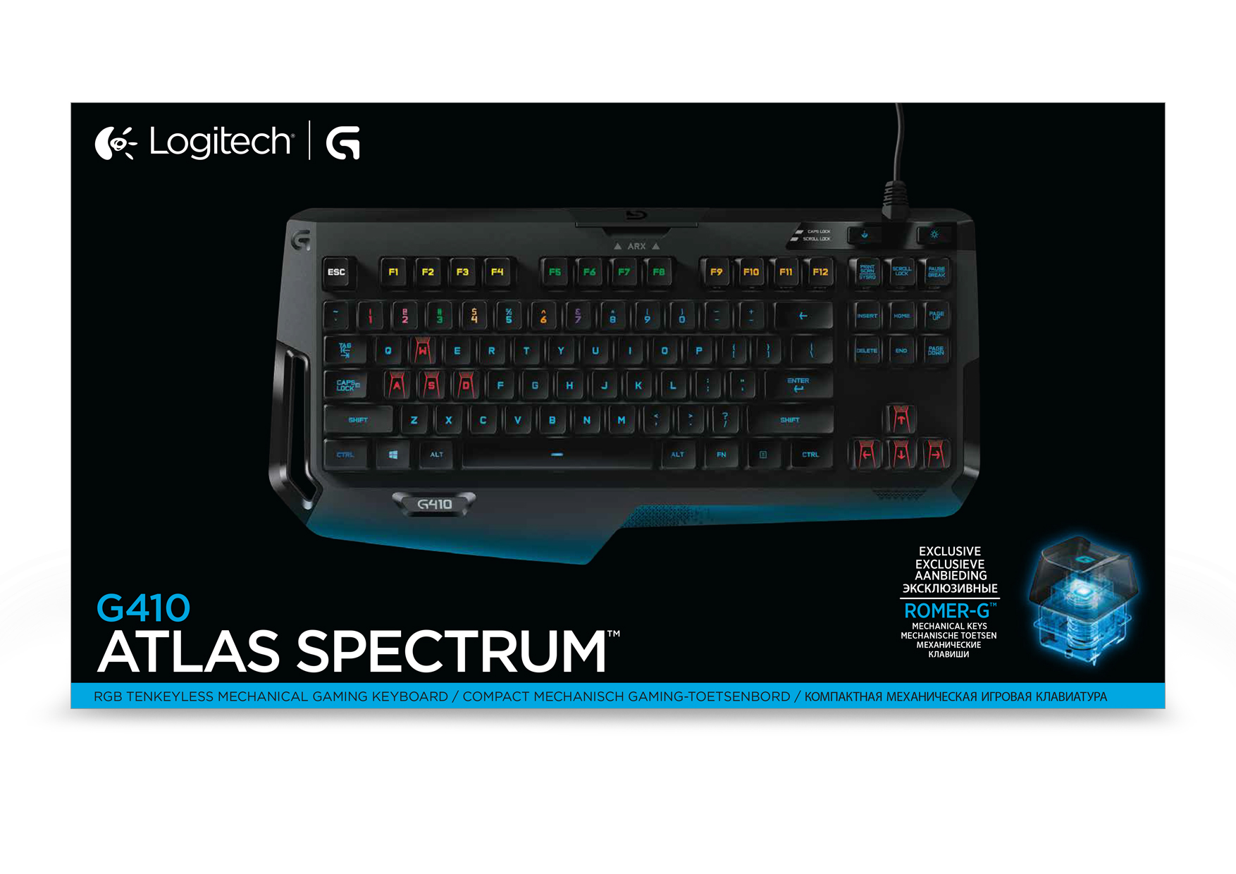 Logitech g g410 atlas spectrum - avec fil - usb - clavier mécanique - qwertz - led rgb - noir