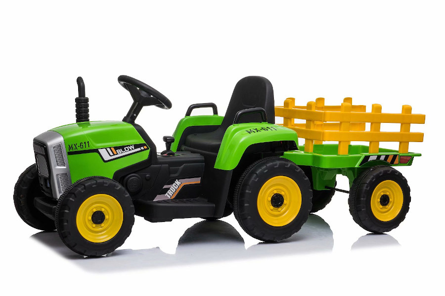 Véhicule pour enfants - tracteur électrique avec remorque - batterie 12v,2 moteurs