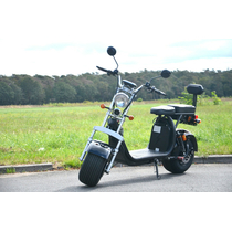 Coco Bike Fat E-Scooter bis zu 40 km/h schnell - 35km Reichweite, 60V | 1500W | 12AH Akku, Bremsen und Licht-Schwarz +EEC