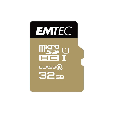 microsdhc 32go emtec +adapter cl10 gold+ uhs-i 85mb/s sous blister