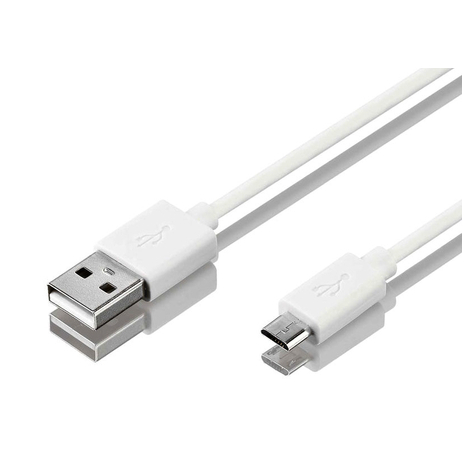 câble chargeur usb pour appareils micro-usb 96cm (blanc)