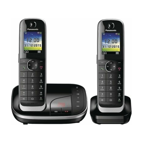 Panasonic kx-tgj322gr téléphone sans fil duo-dect avec ab, vin rouge