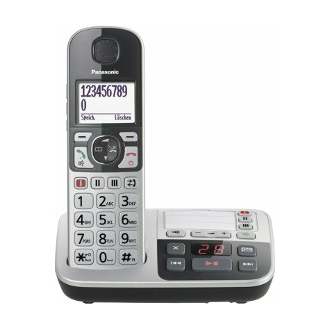 panasonic kx-tge520gs téléphone single dect sans fil, argent-noir