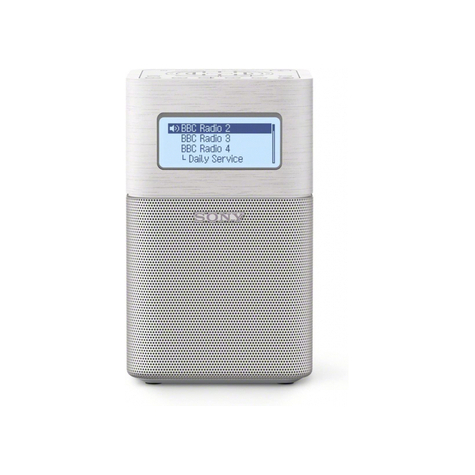 Radio-réveil portable sony xdr-v1btd, blanc