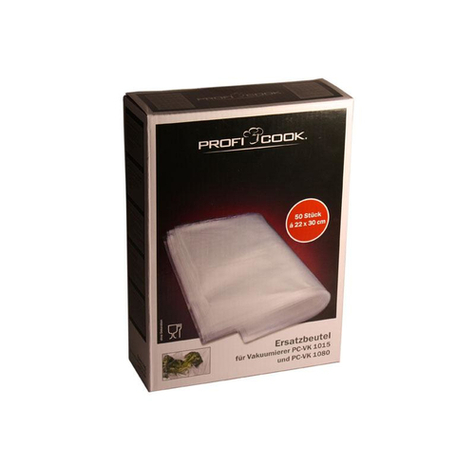 Profi Cook Replacement Bags For Pc-Vk 1015 And Pc-Vk 1080 (50 Pcs.) 22 X 30cm