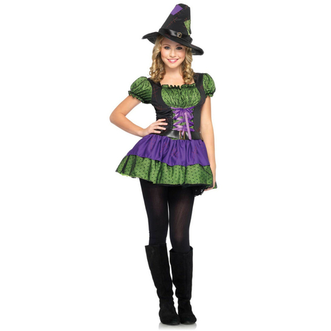 2tl. Junior hocus pocus costume costume set avec robe rurale et chapeau de sorcière assorti