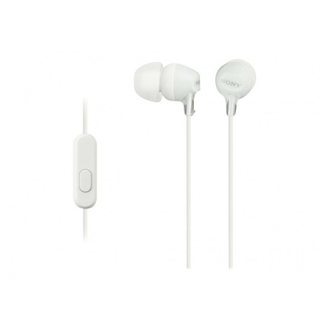 Écouteurs intra-auriculaires sony mdr-ex15apw, blancs