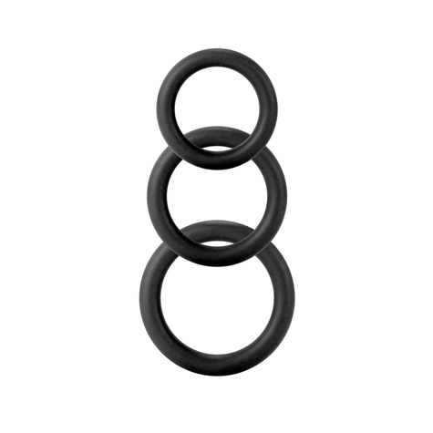 Penisring cockring:twiddle rings 3 sizes black