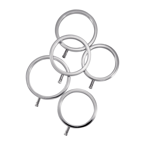 Stimulation electrique : solid metal cock ring set 5 sizes