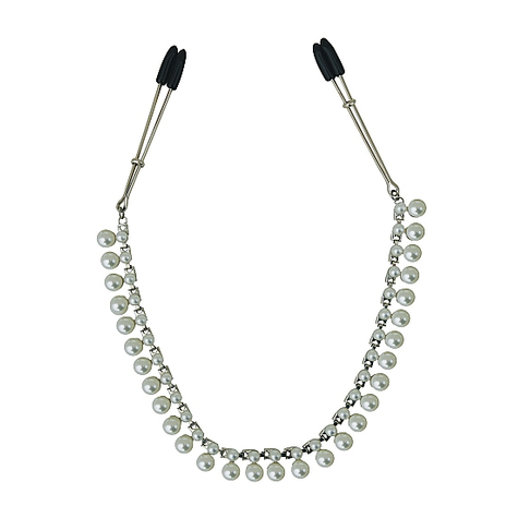 Pinces a seins : pearl chain nipple clips