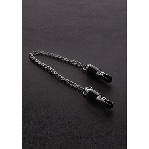 Klemmen:barrel tit clamps with chain (pair)