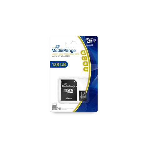 Mediarange Microsd/Sdxc Card 128gb Uhs-1 Cl.10 Incl. Adapter Mr945
