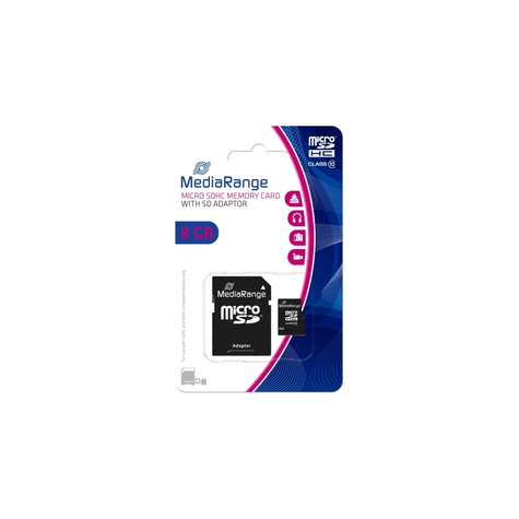 Mediarange microsd card 8gb cl.10 inkl. Adapter mr957