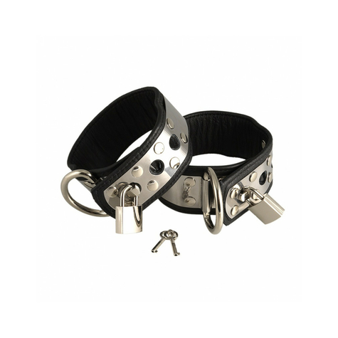 Rimba Leather Footcuffs With Metal And Padlock
