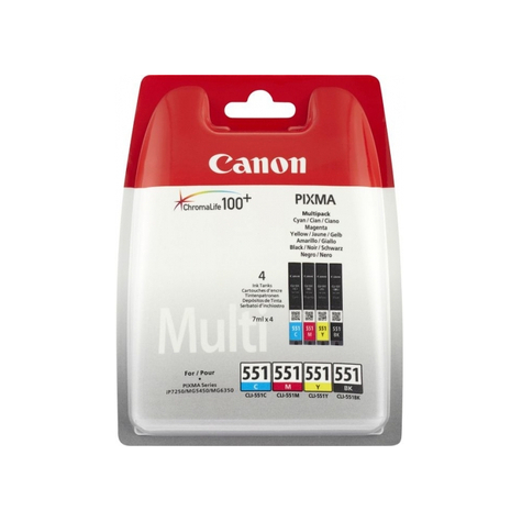 Canon patrone cli-551 photo value pack 4er-pack 6508b005
