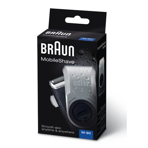 Braun mobileshave pocketgo m90 - bleu - argent - pile/pile - 60 h - 180 g - 38 mm - 79 mm
