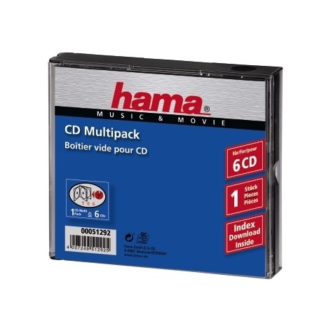 Hama cd-multipack 6 - 6 disques - transparent