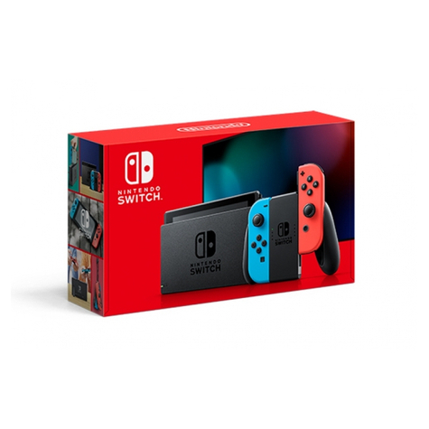 Nintendo switch (new revised model) - nintendo switch - noir - bleu - rouge - analogique / numérique - d-pad - maison - boutons - lcd