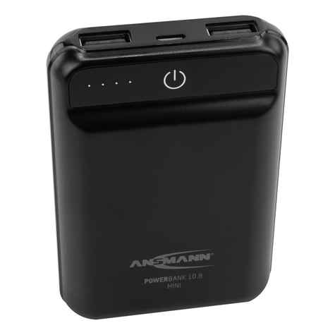 Ansmann 10.8 mini - noir - mobile/smartphone - tablette - rectangle - lithium polymère (lipo) - 10000 mah - usb