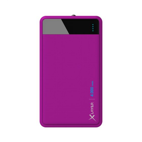 Xlayer colour line - violet - mobile/smartphone - tablette - rectangle - lithium polymère (lipo) - 4000 mah - usb