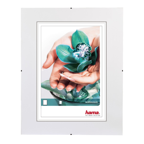 Hama clip-fix - verre - transparent - cadre pour une seule photo - 20 x 28 cm - clip de fixation - réfléchissant
