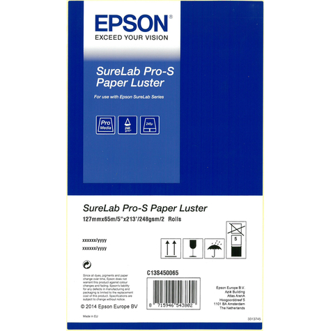Epson surelab pro-s papier lustre bp 5x65 2 rouleaux