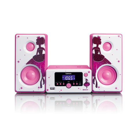 Stl mc-020 mini-système audio domestique rose - blanc 10 w