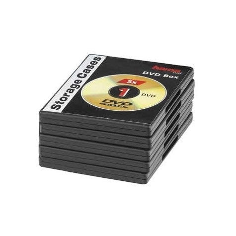 Hama boîtiers dvd jewel - pack de 5 - noir - 1 disques - noir