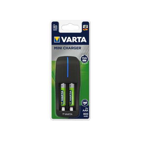 Varta mini charger 800 mah - hybrides nickel-métal (nimh) - aa,aaa - noir - chargement - chargeur de batterie domestique - 0,15 a