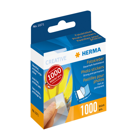 Herma Photo Glue In Cardboard Dispenser 1000 Pcs. White - 17 Mm - 1,2 Cm - 1000 Piece(S)