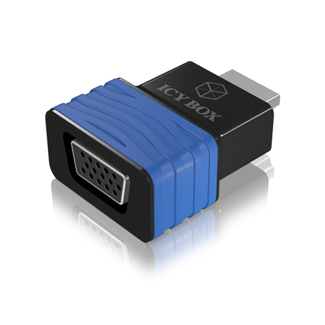 Icy box hdmi - vga - m/f - hdmi - vga - connecteur mâle / connecteur femelle - noir - bleu
