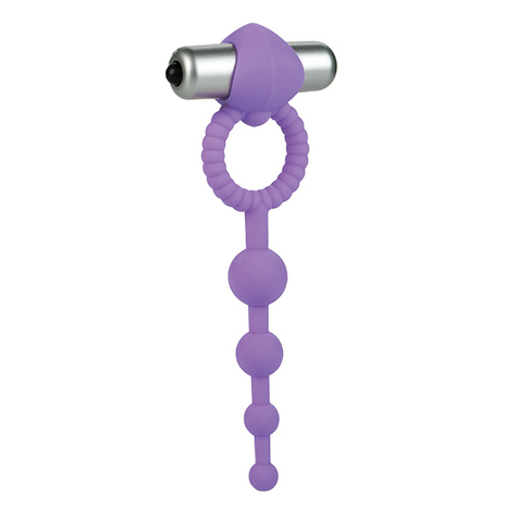 L’amour premium silicone beaded vibro ring purple