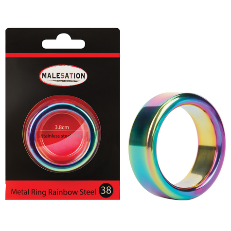Malesation metal ring rainbow steel 38