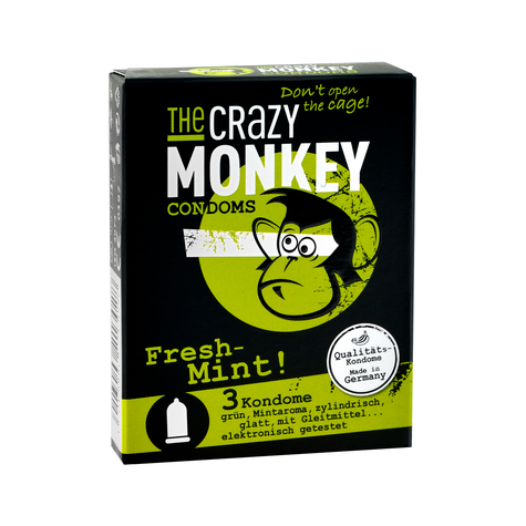The crazy monkey condoms fresh-mint 3 st.