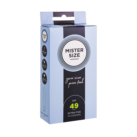 Condoms Mister Size - Pure Feel - 49 Mm - 10 Pack