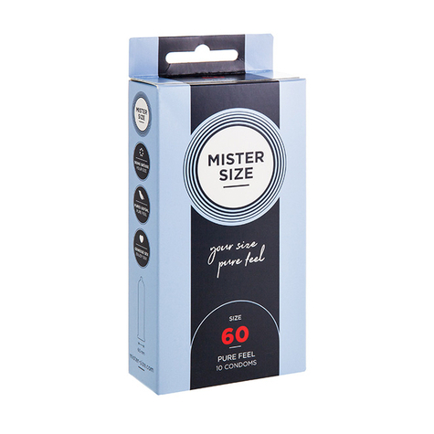 Condoms Mister Size - Pure Feel - 60 Mm - 10 Pack