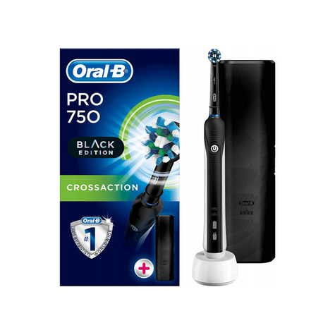 Oral-B Toothbrush Pro 750 Crossaction With Travel Case Black
