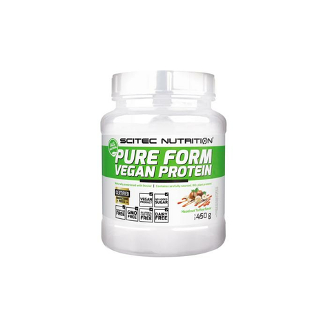 Scitec nutrition pure form vegan protein, 450 g dose