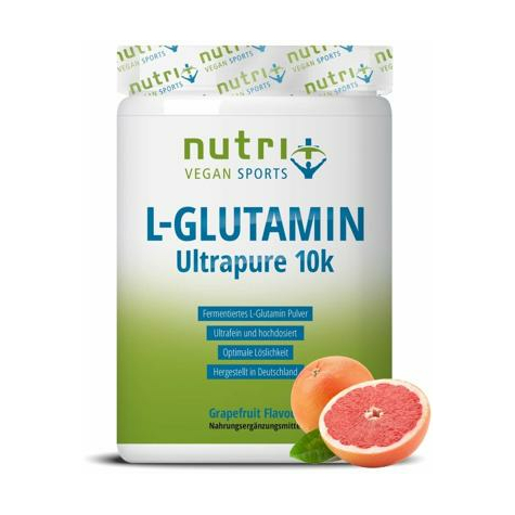 Nutri+ veganes l-glutamin pulver ultrapure, 500 g dose
