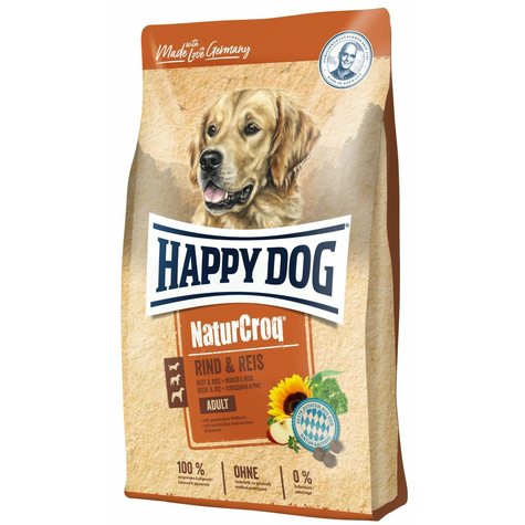 Happy dog, b?Uf Hd naturcroq + riz 15kg