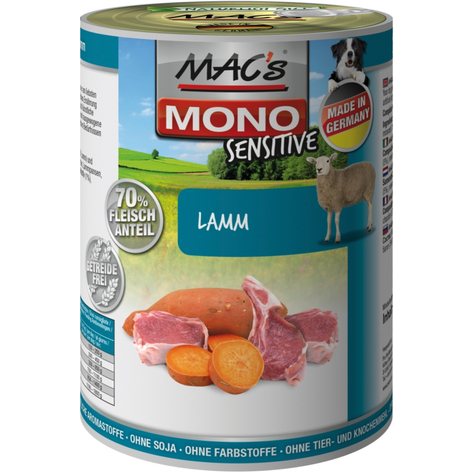 Mac's,Macs Dog Mono Sens.Lamb 400gd
