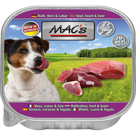 Mac´s, veau de chien macs + coeur + foie 150g