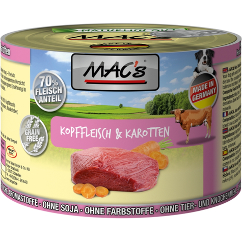 Mac's,Macs Dog Head + Carrots 200gd