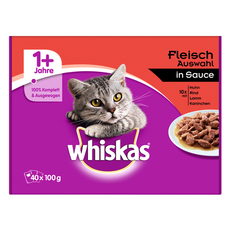 Whiskas, whi.1 + sauce de sélection de lin 40x100gp
