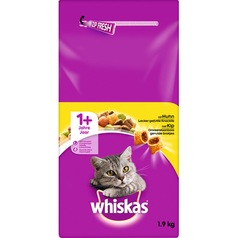 Whiskas,Whis.Dry.Adult 1+ Chicken 1,9kg
