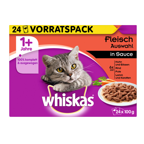 Whiskas,Whis. 1+ Meat Sauce 24x100gp