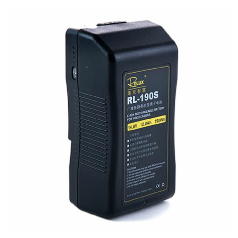 Batterie rolux v-mount rl-190s 190wh 14.8v 12800mah