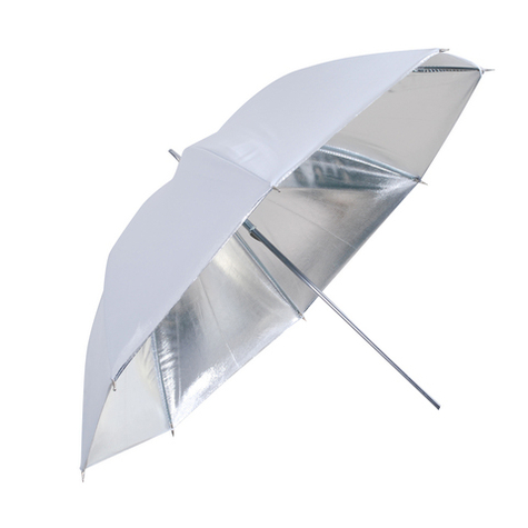 Parapluie linkstar puk-84sw argent / blanc 100 cm (réversible)